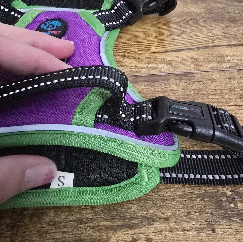 Phoepet Purple and Green Dog Harness Size Small
